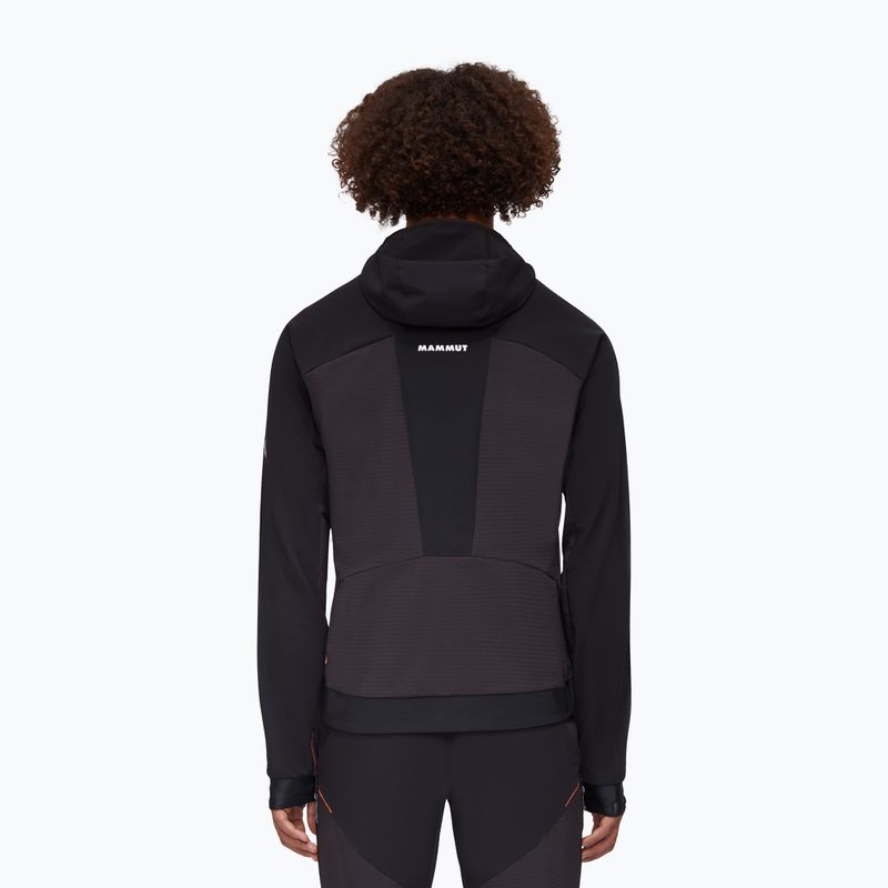 Giacca softshell da uomo Mammut Aenergy SO Hybrid con cappuccio nero/arancio vivo 3