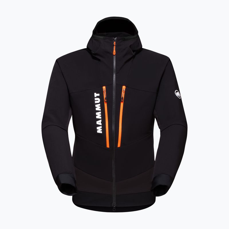Giacca softshell da uomo Mammut Aenergy SO Hybrid con cappuccio nero/arancio vivo 4