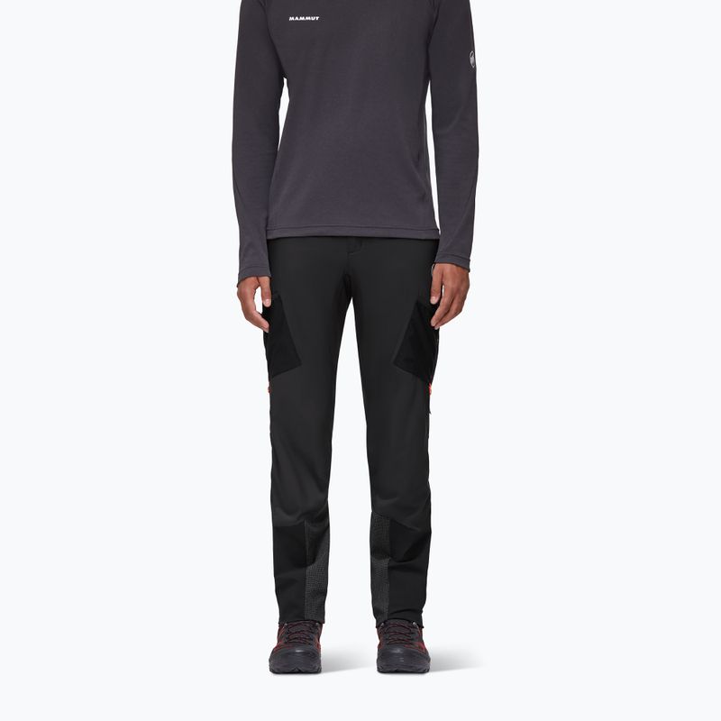 Pantaloni softshell da uomo Mammut Aenergy IN Hybrid nero/arancio vivo