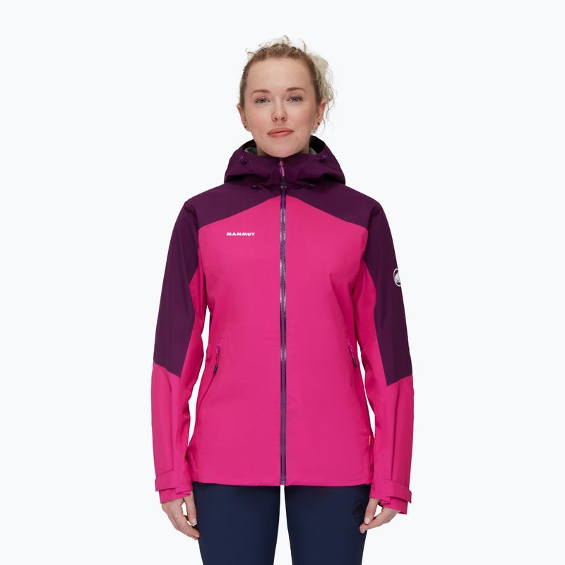 Mammut Convey Tour HS Giacca da pioggia da donna con cappuccio rosa/uva