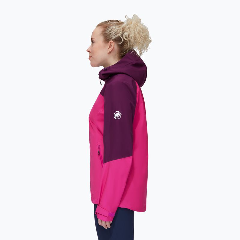 Mammut Convey Tour HS Giacca da pioggia da donna con cappuccio rosa/uva 3