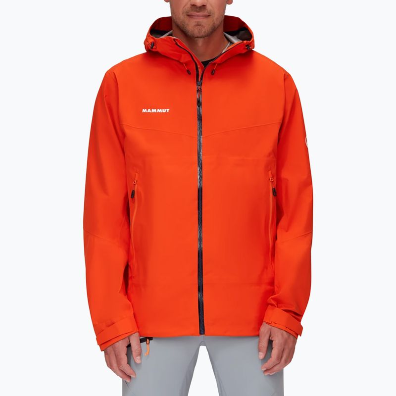 Mammut Convey Tour HS Giacca da pioggia da uomo con cappuccio rosso caldo 2