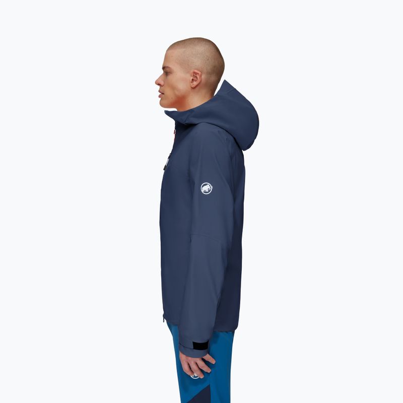 Giacca da pioggia da uomo Mammut Taiss HS con cappuccio marine 3