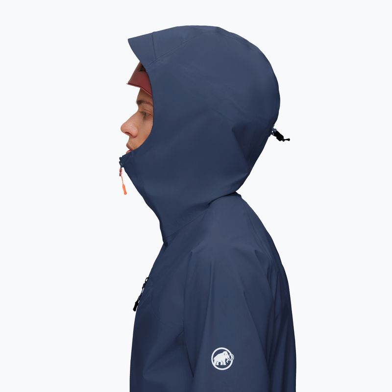 Giacca da pioggia da uomo Mammut Taiss HS con cappuccio marine 4