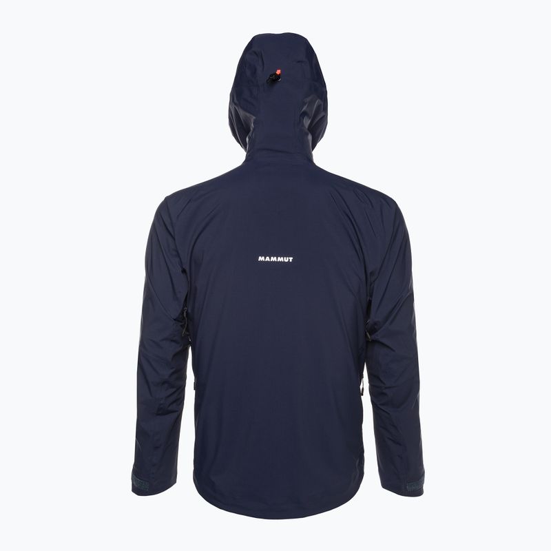 Giacca da pioggia da uomo Mammut Taiss HS con cappuccio marine 2