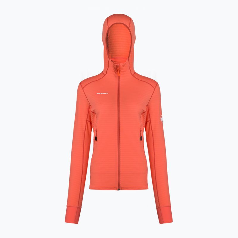 Felpa trekking Mammut donna Taiss Light ML con cappuccio salmone/terracotta