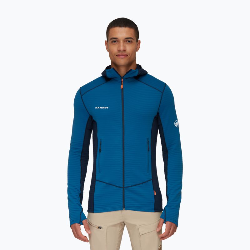 Felpa Mammut Taiss Light ML da uomo con cappuccio per il trekking in acque profonde/marine