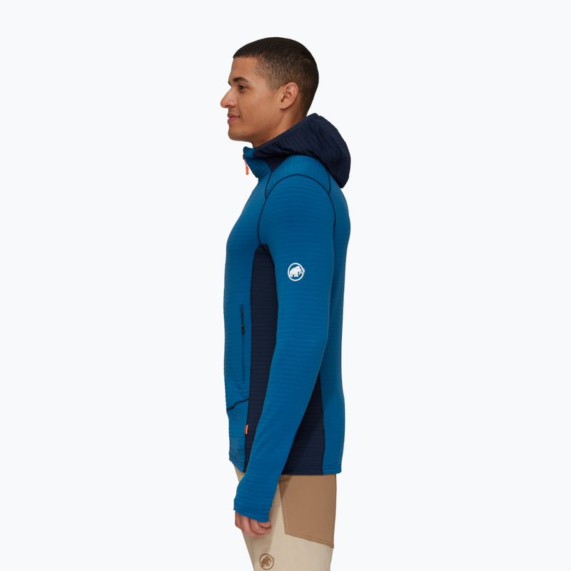 Felpa Mammut Taiss Light ML da uomo con cappuccio per il trekking in acque profonde/marine 3