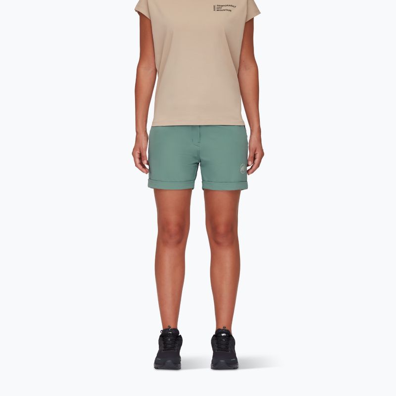Pantaloncini da trekking Mammut da donna Runbold Roll Cuff giada scuro
