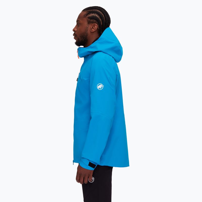 Mammut giacca da pioggia da uomo Taiss HS con cappuccio blu ghiacciaio 3