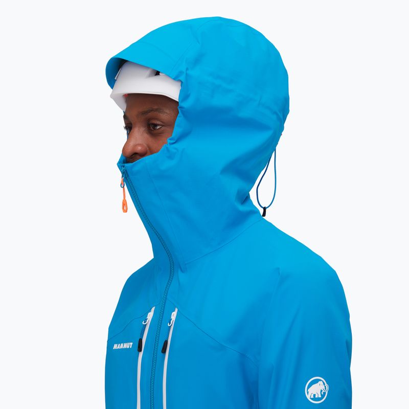Mammut giacca da pioggia da uomo Taiss HS con cappuccio blu ghiacciaio 4