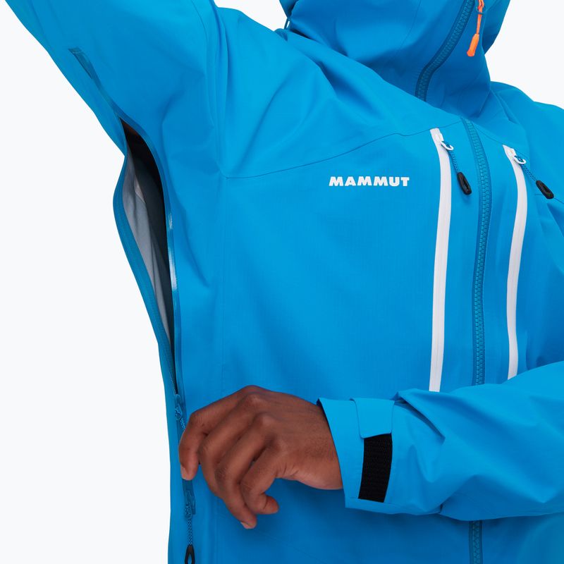 Mammut giacca da pioggia da uomo Taiss HS con cappuccio blu ghiacciaio 6
