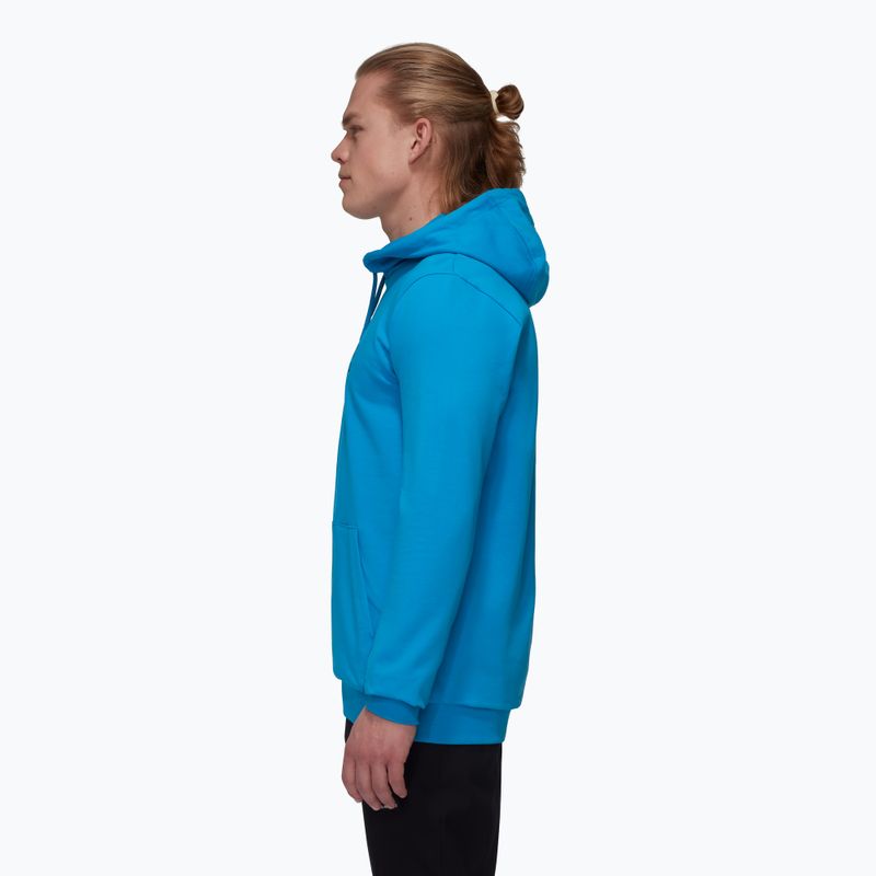 Felpa da uomo Mammut ML Hoody Logo blu ghiacciaio 3