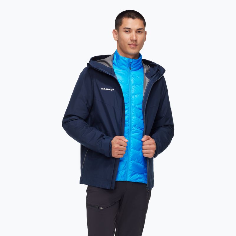 Giacca 3 in 1 da uomo Mammut Convey 3 in 1 HS con cappuccio blu marino/ghiaccio