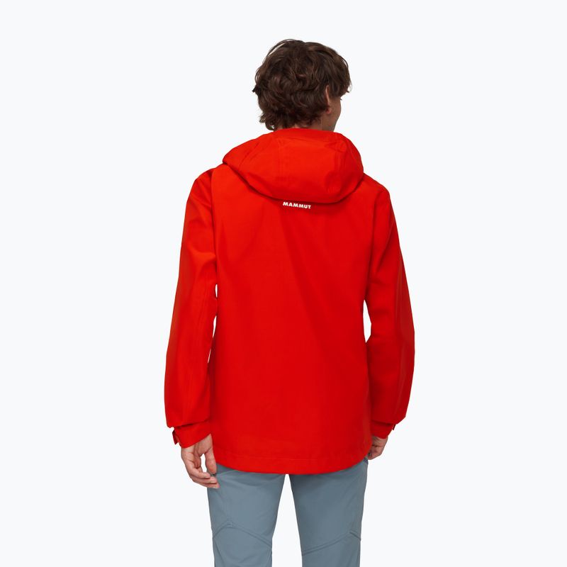 Giacca antipioggia da uomo con cappuccio Mammut Crater Light HS rosso 2