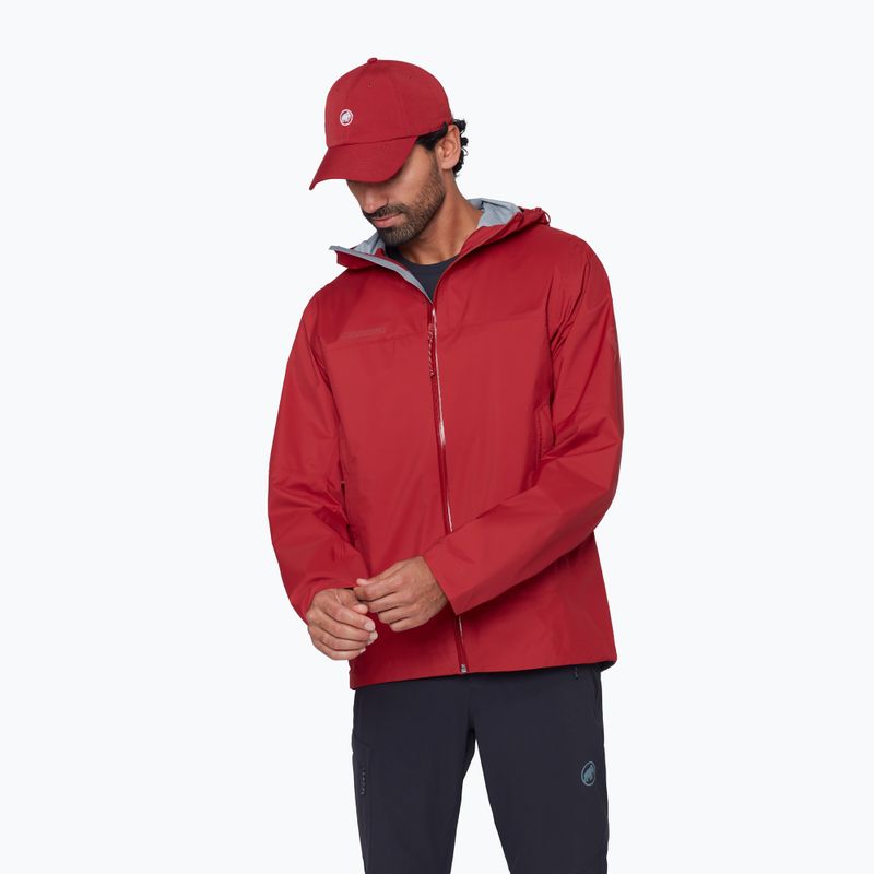 Giacca antivento da uomo Mammut Ducan HS Hooded dark mammut red