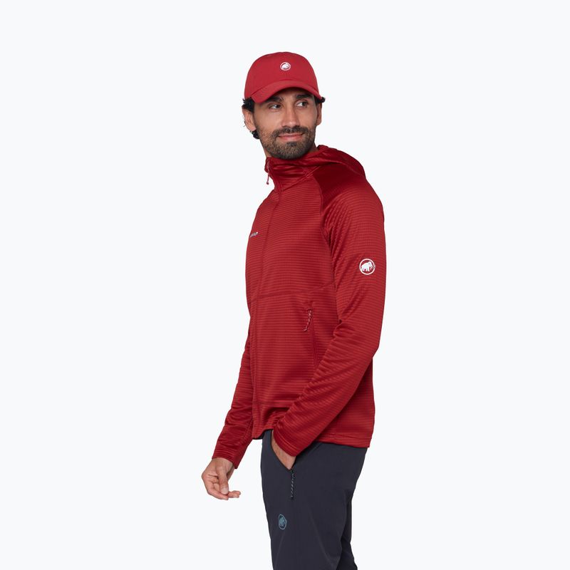 Felpa da trekking da uomo Mammut Crag ML Hooded dark mammut red 4