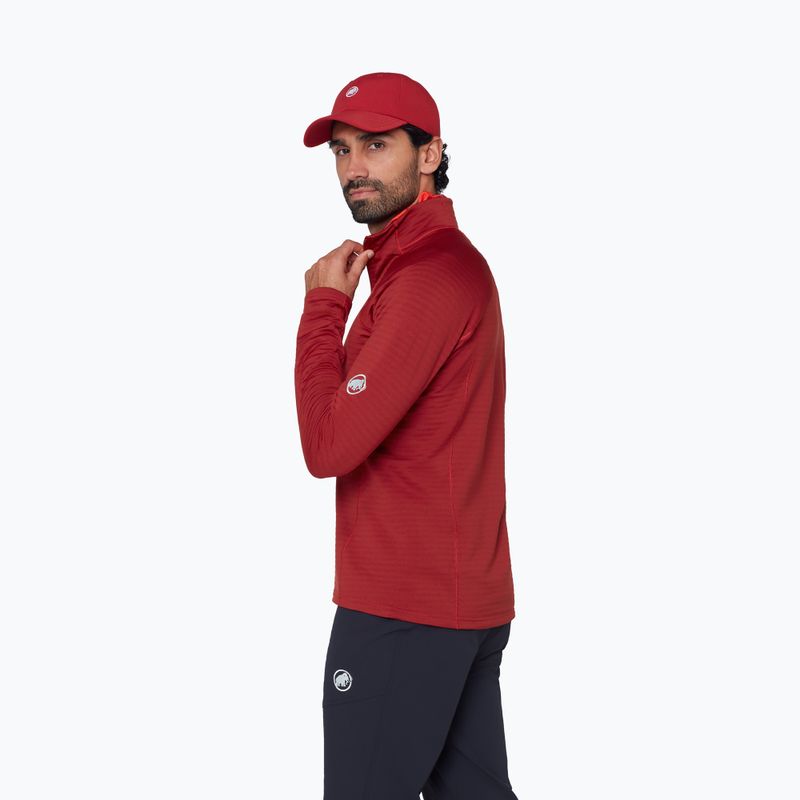 Felpa da uomo Mammut Taiss ML Half Zip Pull dark mammut red 4