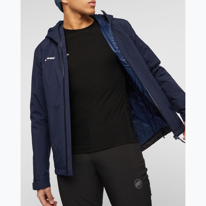 Giacca impermeabile da uomo Mammut Linard HS Thermo Hooded Jacket Men marine 5