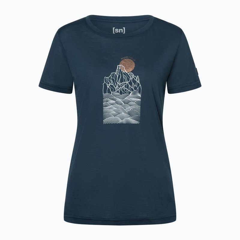 T-shirt donna super.natural Preikestolen Cliffs Tee blueberry/feather grey/copper 3