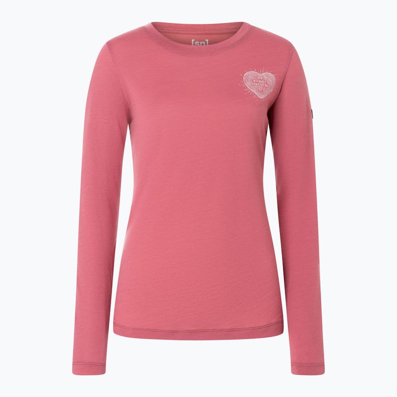 Maglia a maniche lunghe donna super.natural Little Heartwood mauve wood/white stone 4