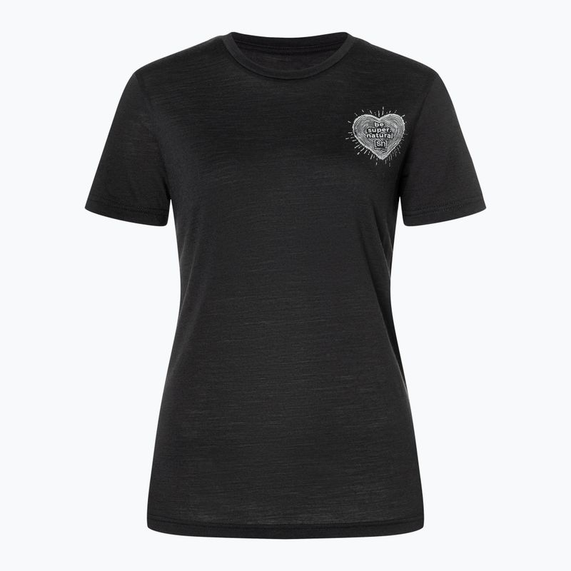 T-shirt donna super.natural Little Heartwood Tee jet black/feather grey 4