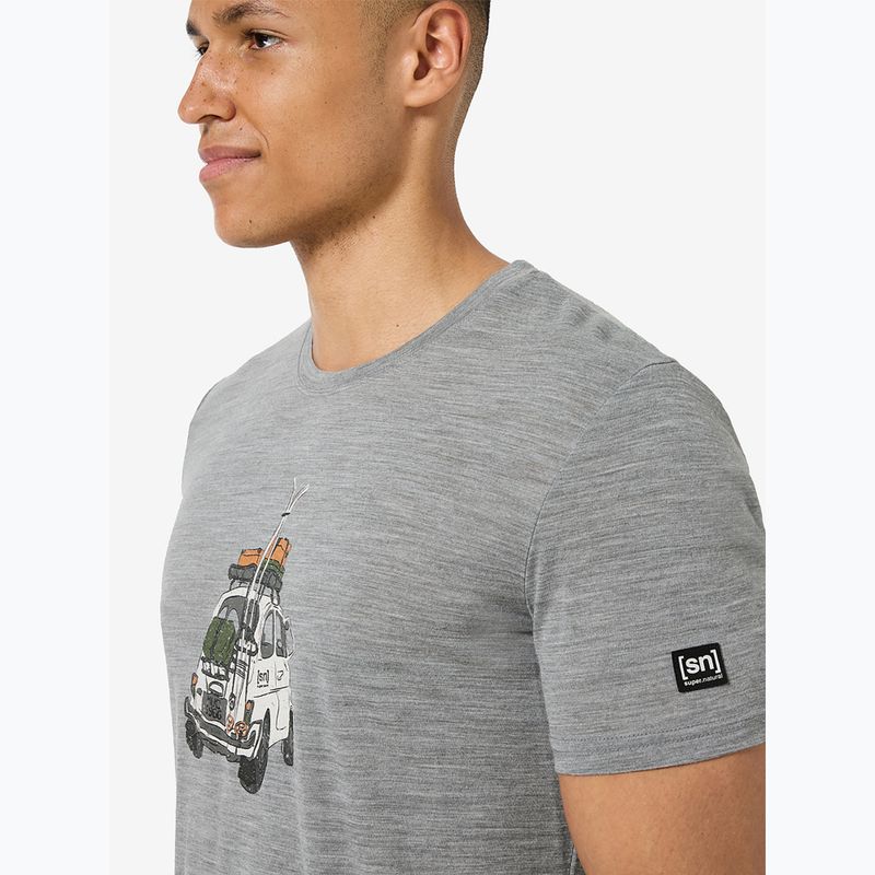 T-shirt da uomo super.natural Carski cashmere grey melange/various 4