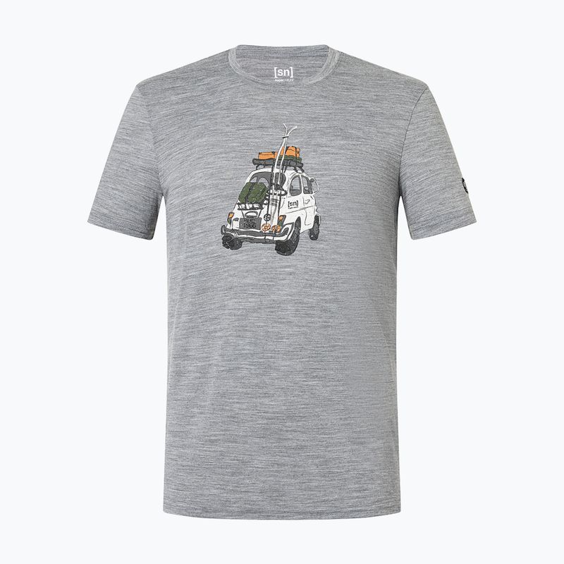 T-shirt da uomo super.natural Carski cashmere grey melange/various 5