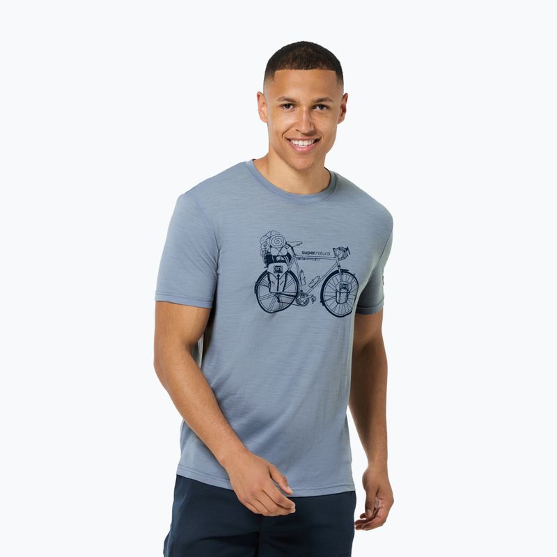 Maglia termica da uomo super.natural Wander Wheel flint stone/blueberry