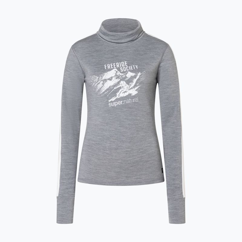 Maglione da donna Super.Natural Freeride Roll Neck cashmere grey melange / f. white / f. white 4