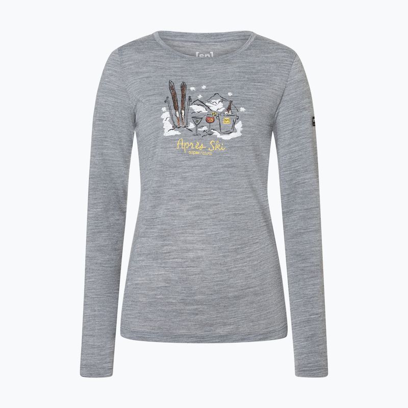 Longsleeve da donna super.natural Apres Ski cashmere grey melange/various 5