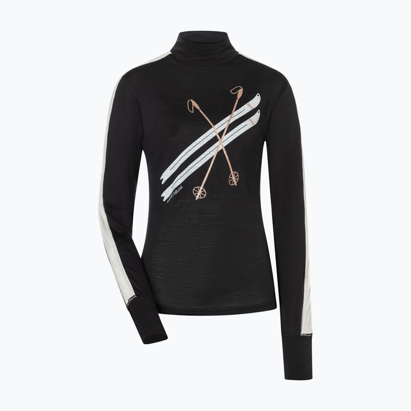 Longsleeve da donna super.natural KryTeeede Col T-Neck Light jet black/white/mountain trail gl/white 4