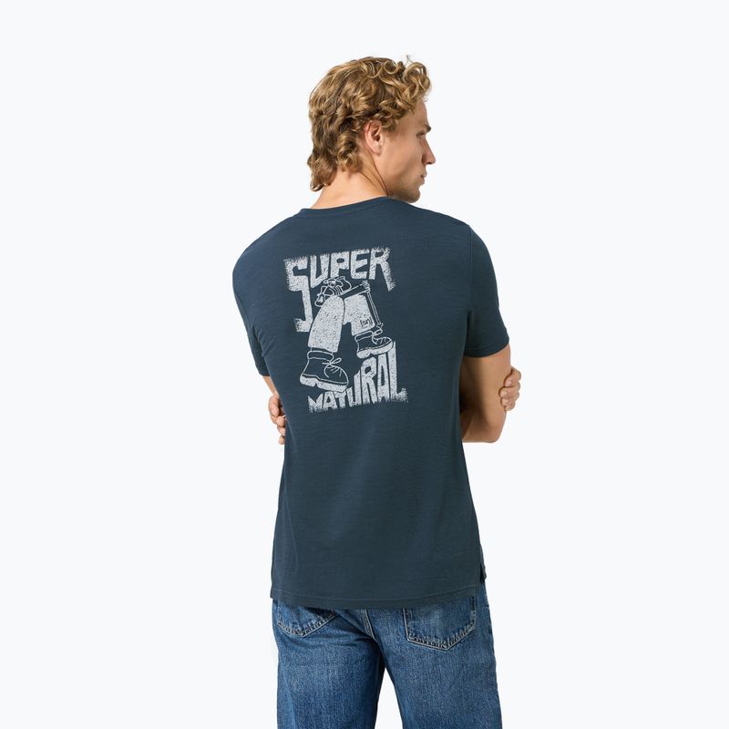 T-shirt da uomo super.natural Peak Lovers blueberry/vapor grey 3