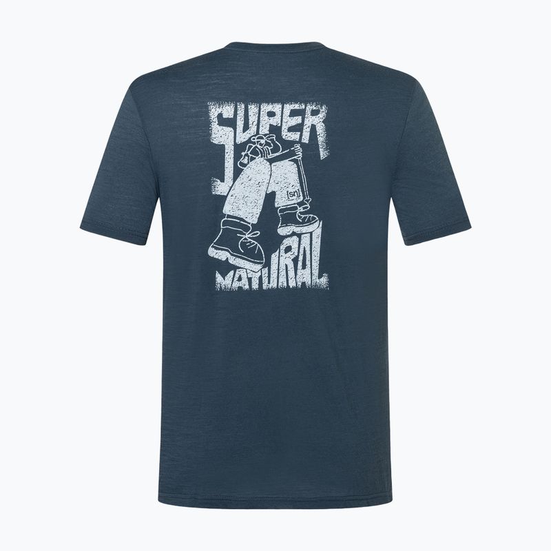 T-shirt da uomo super.natural Peak Lovers blueberry/vapor grey 6