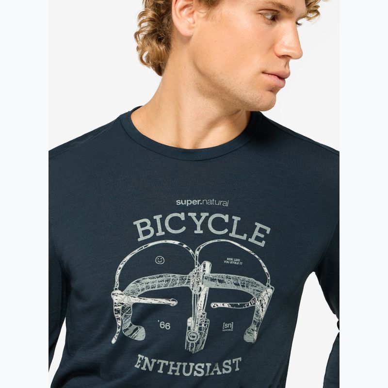 Longsleeve da uomo super.natural Bike Enthusiast blueberry/various 3