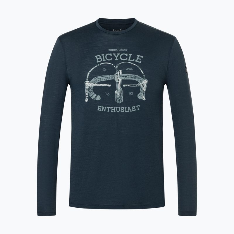 Longsleeve da uomo super.natural Bike Enthusiast blueberry/various 4