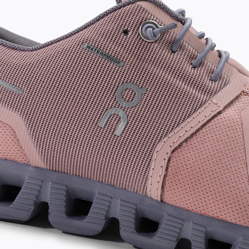 Scarpe da corsa da donna On Running Cloud 5 Waterproof rosa/fossile 7