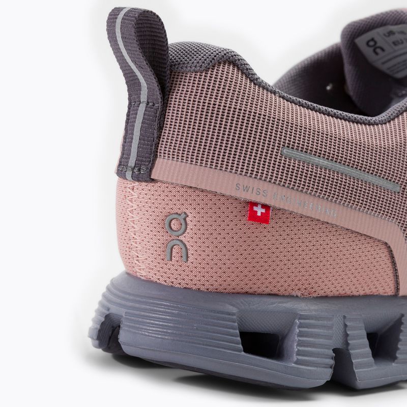 Scarpe da corsa da donna On Running Cloud 5 Waterproof rosa/fossile 9