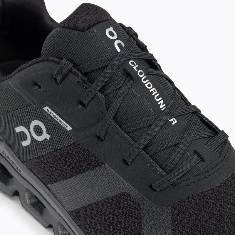 Uomo On Running Cloudrunner Scarpe da corsa impermeabili nere 8