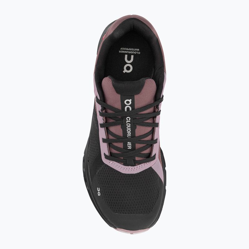 Scarpe da corsa impermeabili da donna On Cloudrunner nero/grape 8