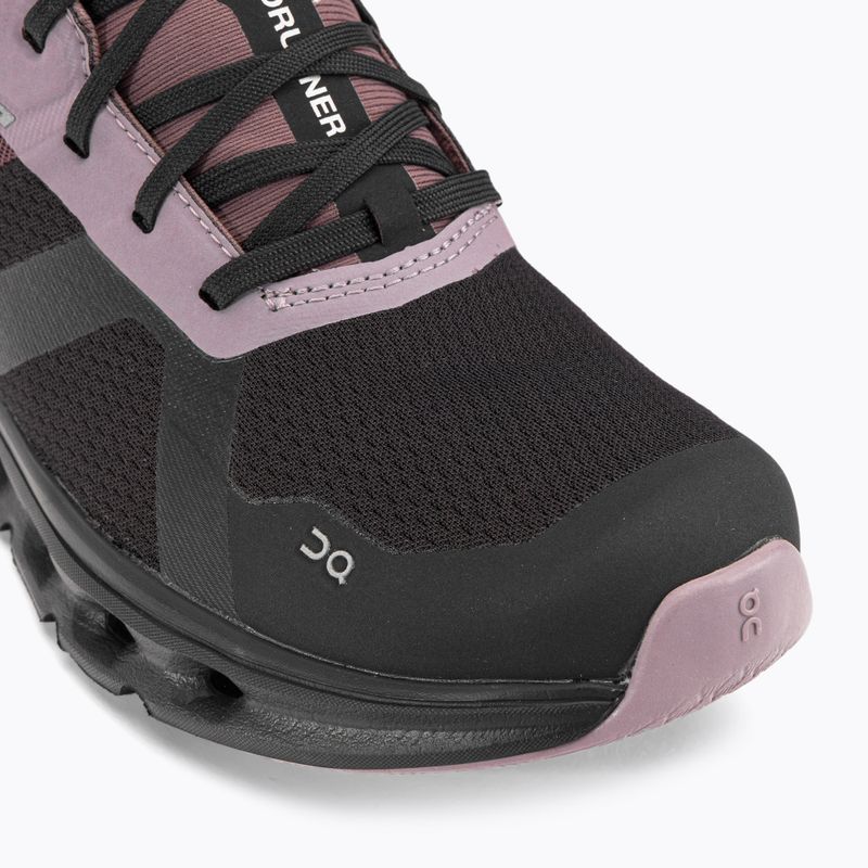 Scarpe da corsa impermeabili da donna On Cloudrunner nero/grape 9