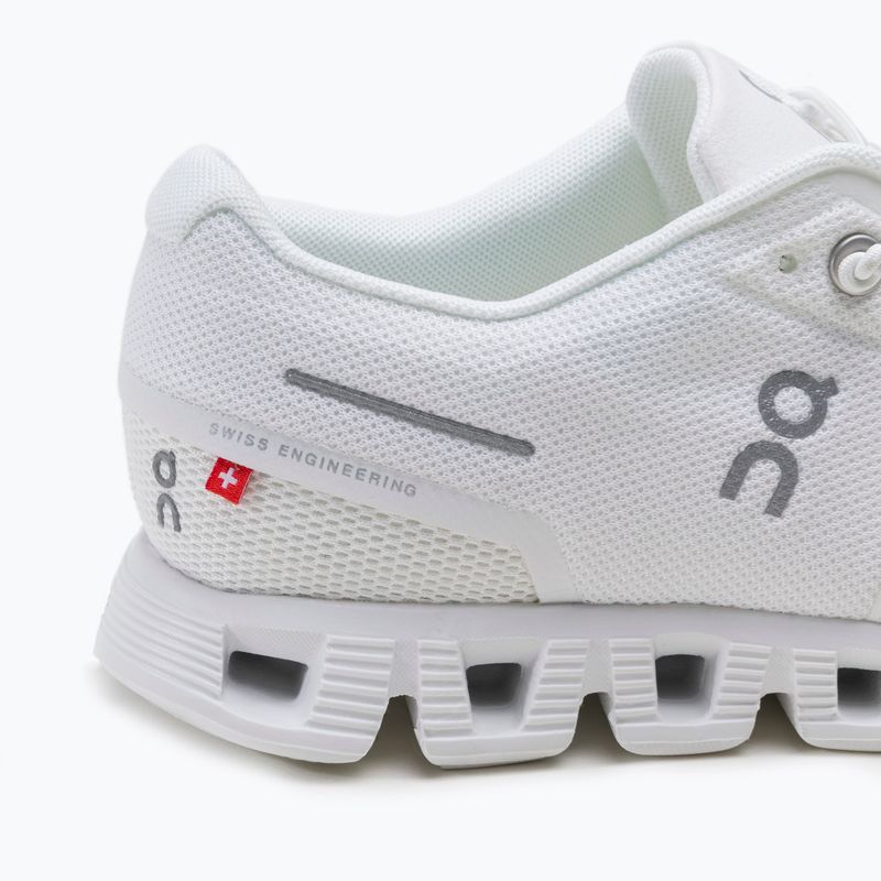 Scarpe da corsa da donna On Running Cloud 5 tutte bianche 8
