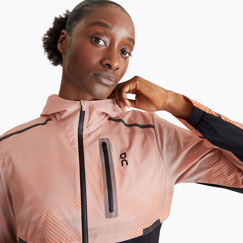 Giacca da corsa On Running Weather Lumos donna color rosa bosco/nero 3