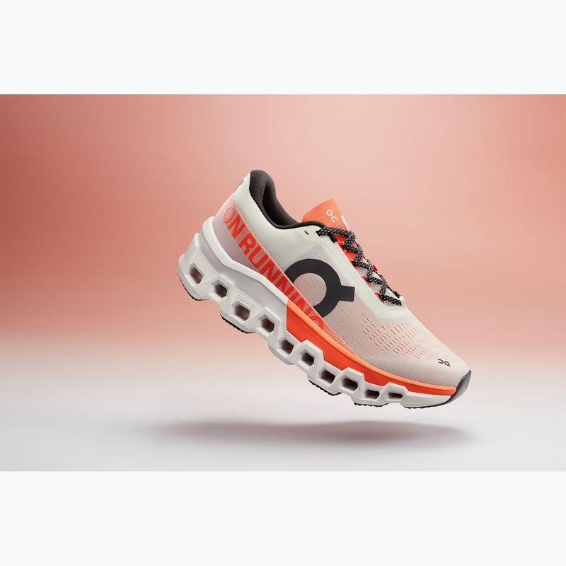 Scarpe da corsa On Cloudmonster 2 undyed/flame da donna 8