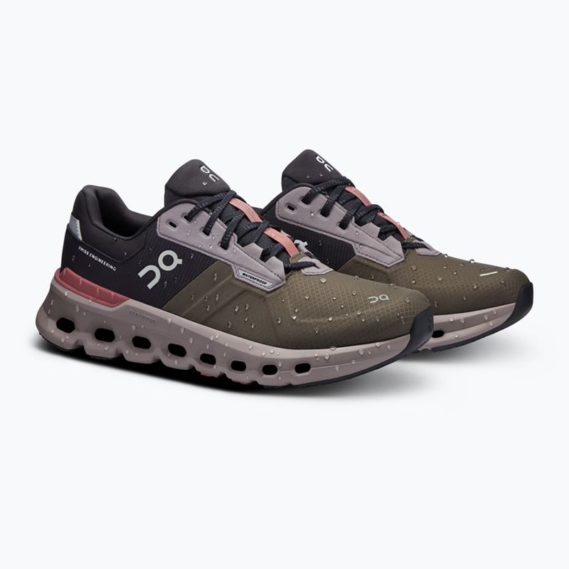 Scarpe da corsa On Cloudrunner 2 Waterproof da donna, oliva/mogano 8
