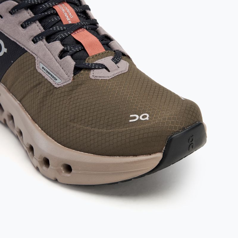 Scarpe da corsa On Cloudrunner 2 Waterproof da donna, oliva/mogano 7