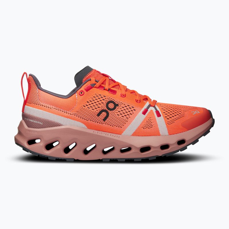 Scarpe da corsa On Cloudsurfer Trail flame/dustrose da donna 9