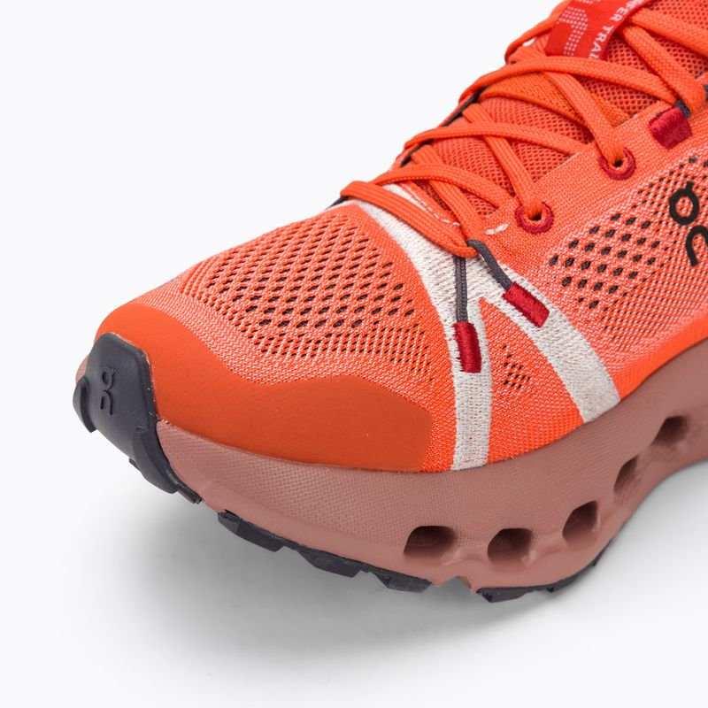 Scarpe da corsa On Cloudsurfer Trail flame/dustrose da donna 7