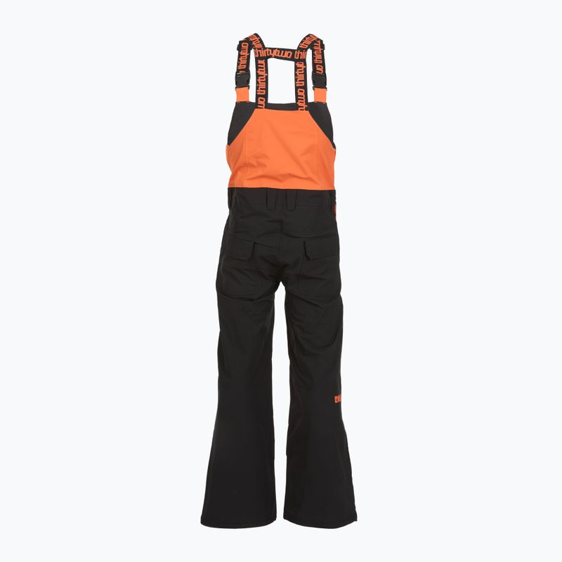 Pantaloni da snowboard uomo ThirtyTwo Basement Bib black/orange 2