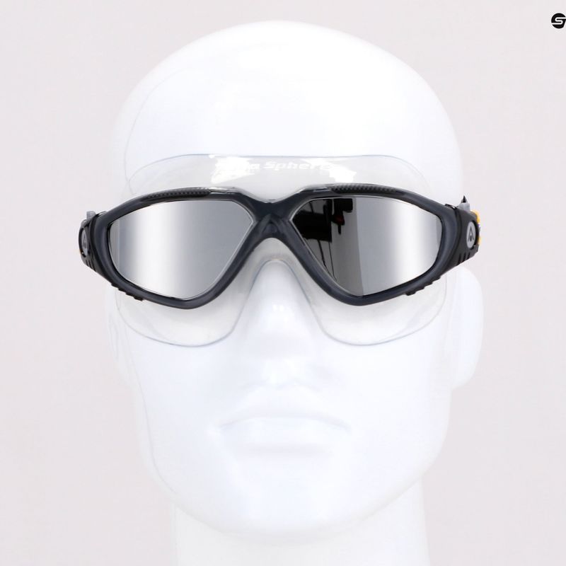Maschera da nuoto Aquasphere Vista grigio scuro/nero/argento specchiato 7